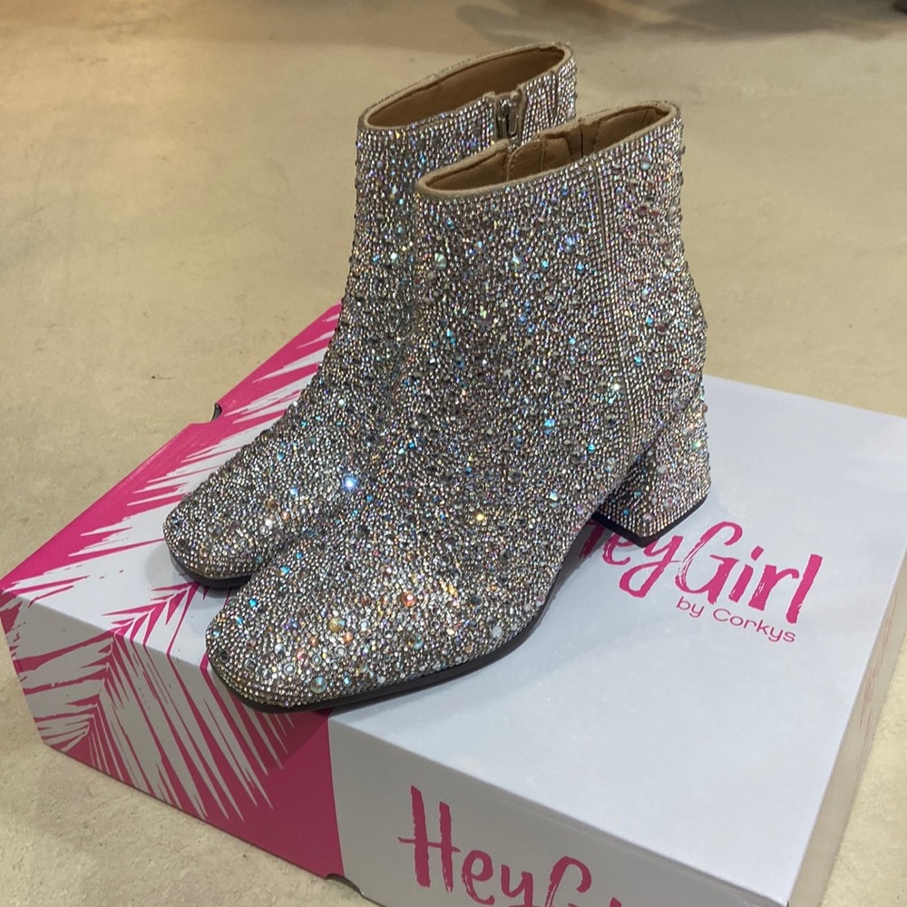 Corkys Clear Rhinestone LIT Boots